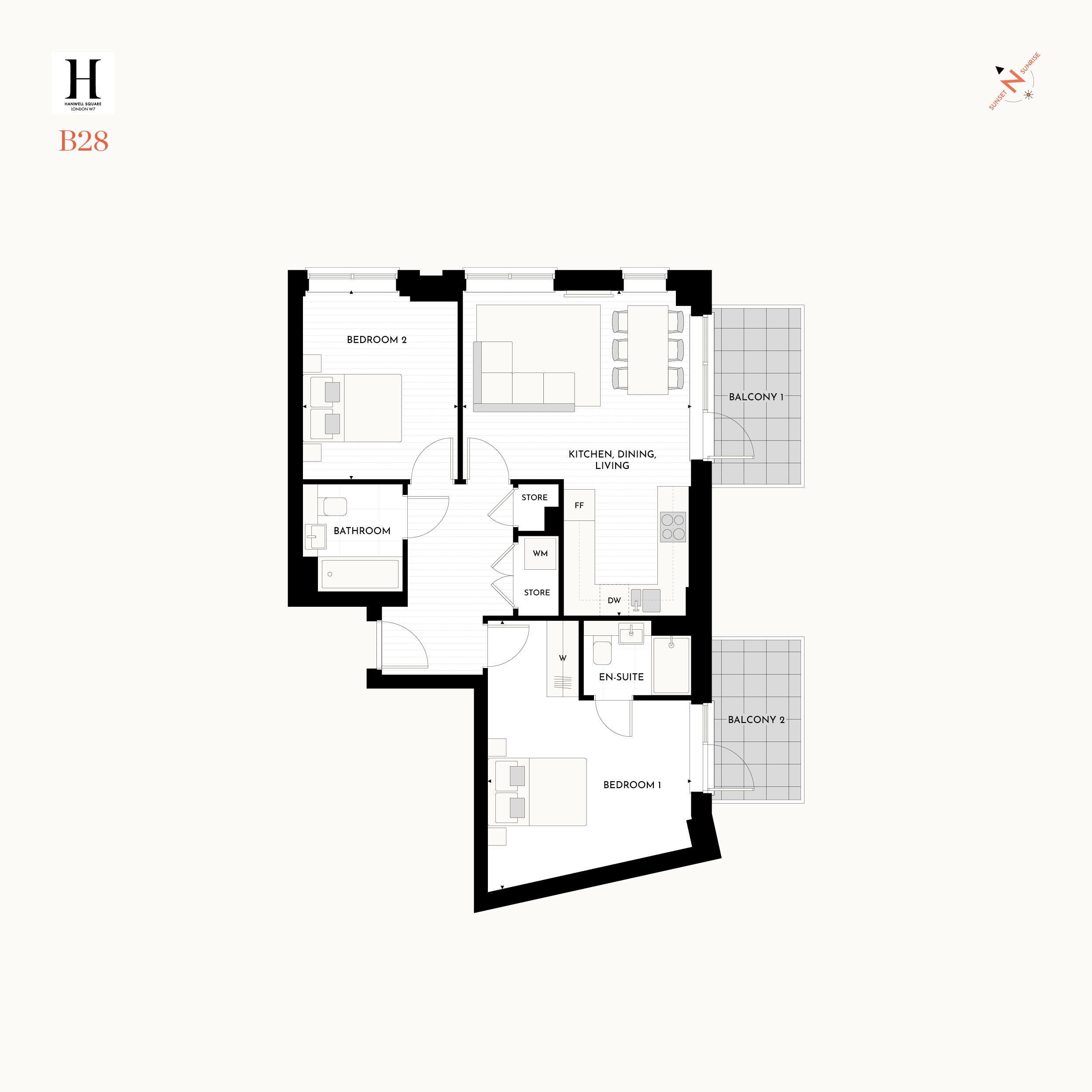 Floorplan for B.D1.02 at Hanwell Square, First